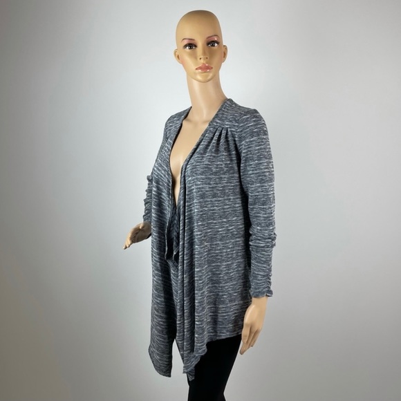 Heathered Gray Ruffle Cardigan - Picture 2 of 7
